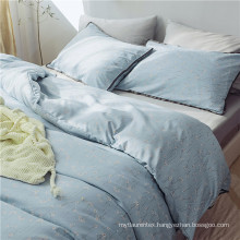 Light blue bedding set daisy bed sheets cotton duvet cover set 3 Pieces